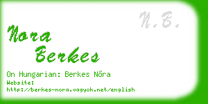 nora berkes business card